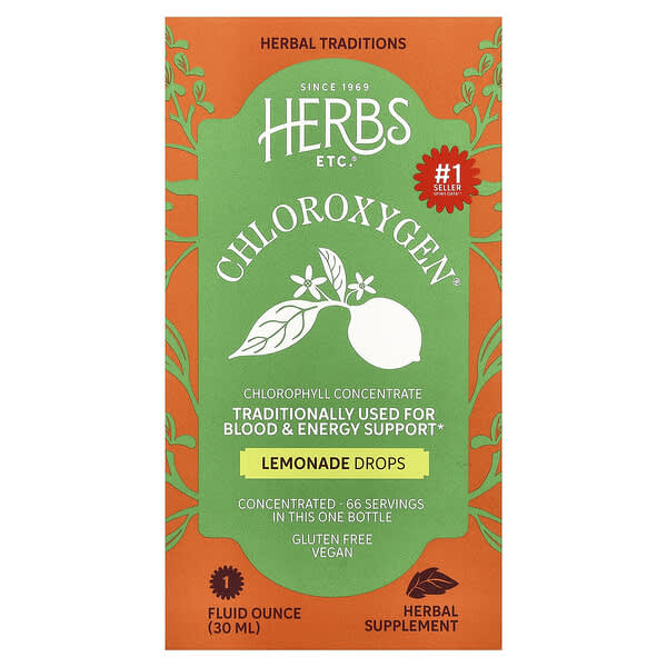 Herbs Etc., ChlorOxygen® Drops, Lemonade, 1 fl oz (30 ml) — product photo 1