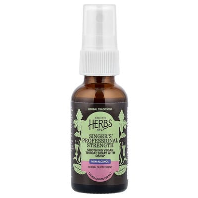 Herbs Etc., Singer's®, Ethanol-Free, 1 fl oz (30 ml)