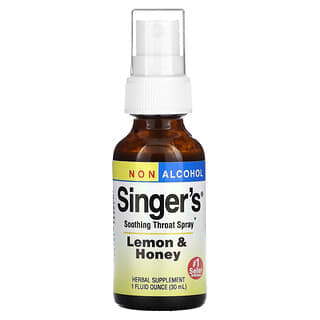 Herbs Etc., Spray pour la gorge apaisant de Singer, Sans alcool, Citron et miel, 30 ml