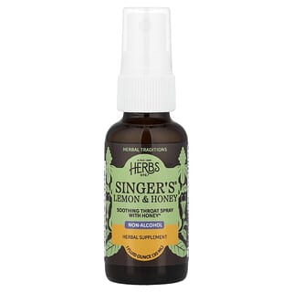 Herbs Etc., Singer's®, Sem Álcool, Limão e Mel, 30 ml (1 fl oz)