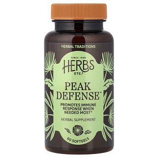 Herbs Etc., Peak Defense ™, 60 мягких таблеток