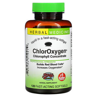 Herbs Etc., ChlorOxygen, Chlorophyll Konzentrat, Alkoholfrei, 120 Schnellwirkende Weichkapseln