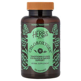 Herbs Etc., ChlorOxygen, koncentrat chlorofilu, 120 miękkich kapsułek