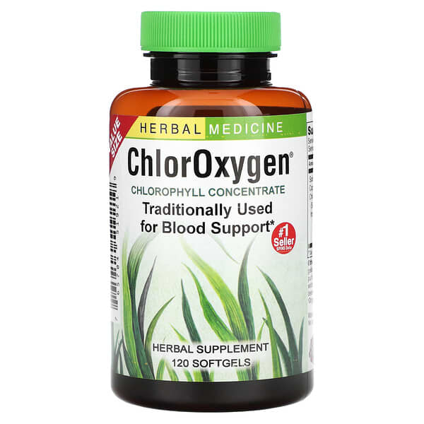 Herbs Etc. (هربس إنك.)‏, ChlorOxygen ، مركز كلوروفيل ، 120 كبسولة هلامية