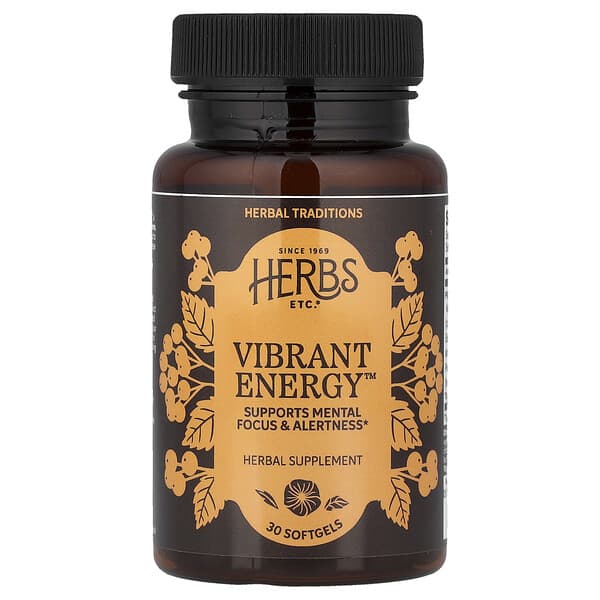 Herbs Etc. Vibrant Energy™, 30 Softgels