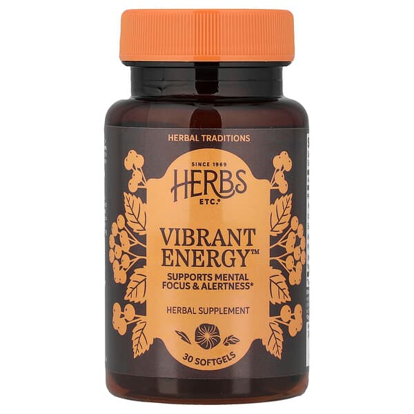 Herbs Etc., Vibrant Energy ™, 30 мягких таблеток