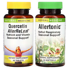 Herbs Etc., Allergy ReLeaf System, 2 frascos, 60 cápsulas blandas / 60 tabletas (Producto descontinuado) 