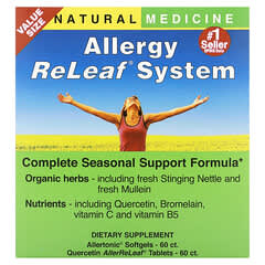 Herbs Etc., Allergy ReLeaf System, средство для облегчения симптомов аллергии, 2 флакона, 60 мягких капсул/60 таблеток (Товар снят с продажи) 