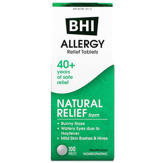 MediNatura, BHI, средство для облегчения аллергии, 100 таблеток