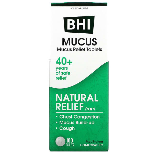 MediNatura, BHI, Soulagement du mucus, 100 comprimés