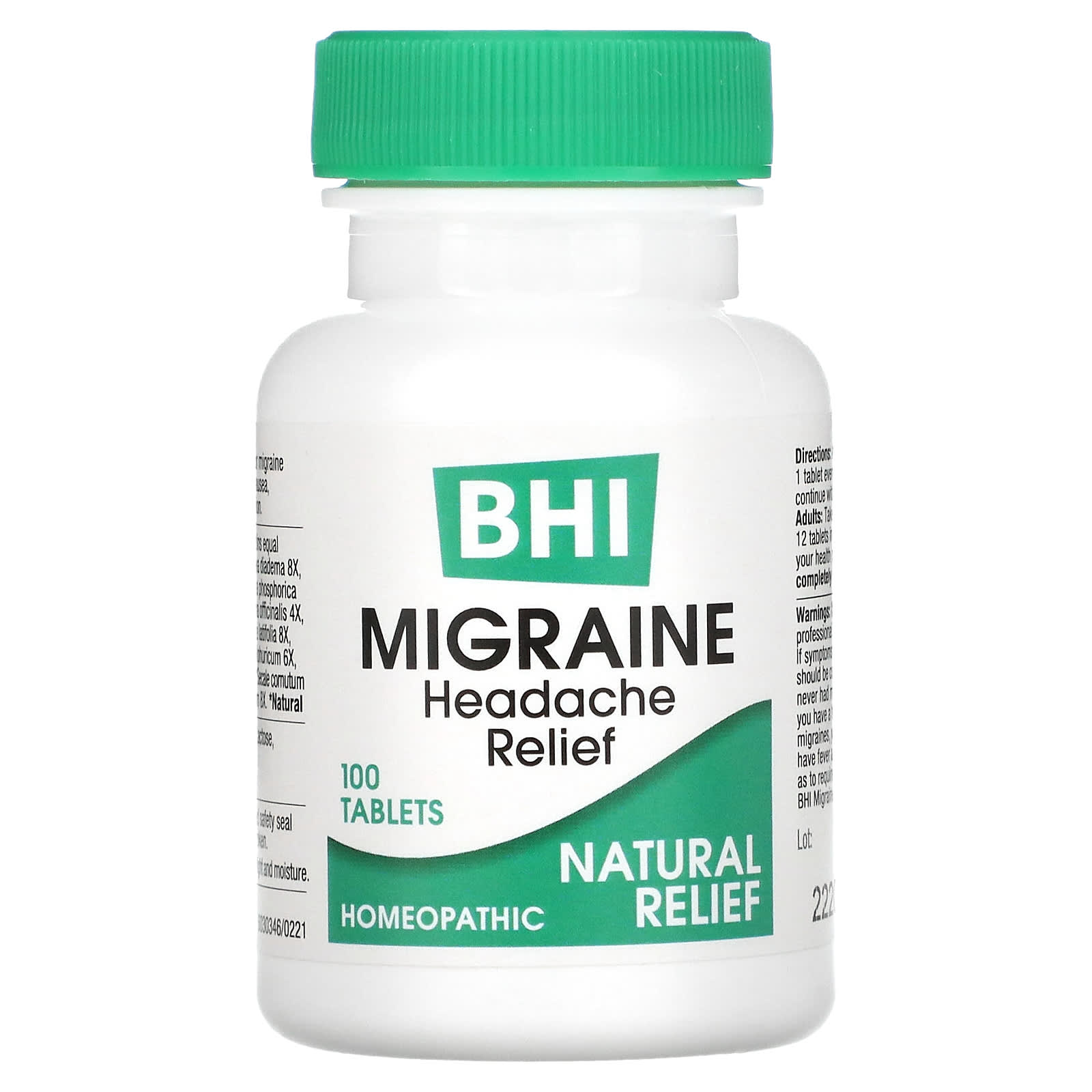 Medinatura Bhi ビーエイチアイ Migraine Relief タブレット100粒