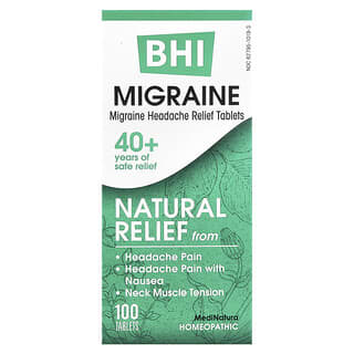 MediNatura, BHI, Migraine Headache Relief, 100 Tablets