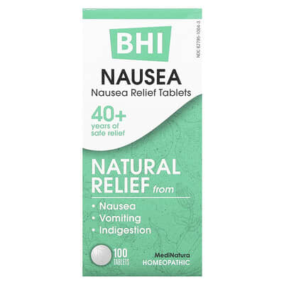 MediNatura, BHI, Nausea Relief Tablets, 100 Tablets