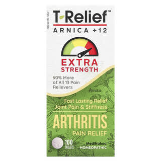 MediNatura, T-Relief ™, арника +12, обезболивающее при артрите, повышенная сила действия, 100 таблеток