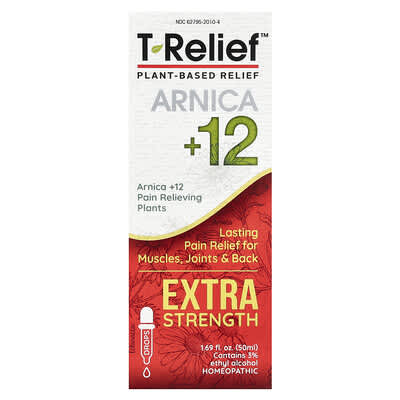 MediNatura, T-Relief, Plant-Based Relief Formula, Arnica +12, Extra Strength, 1.69 fl oz (50 ml)