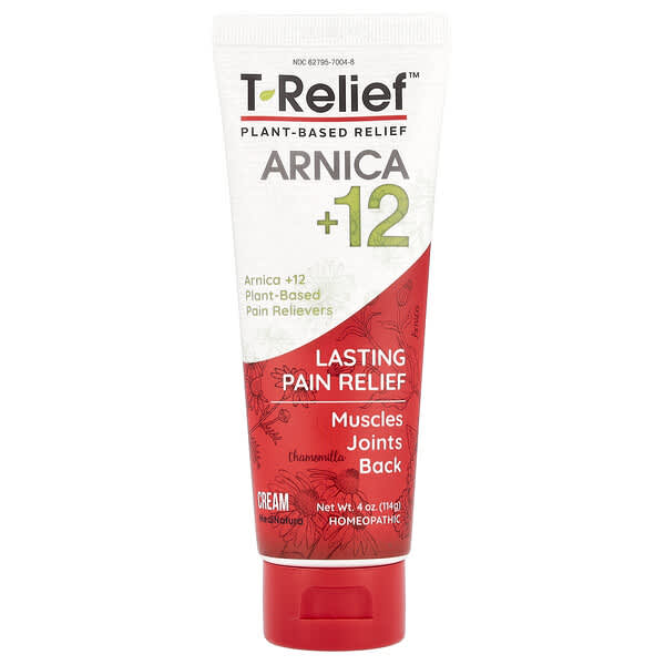 MediNatura, T-Relief™, 아르니카 +12, 식물성 완화 크림, 114g(4oz)