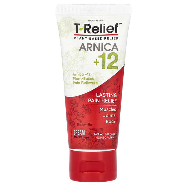 MediNatura, T-Relief™, 아르니카 +12, 식물성 완화 크림, 57g(2oz)
