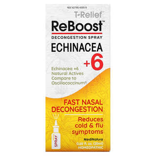 MediNatura, T-Relief, ReBoost, Echinacea +6, Decongestion Spray, 0.68 fl oz (20 ml)
