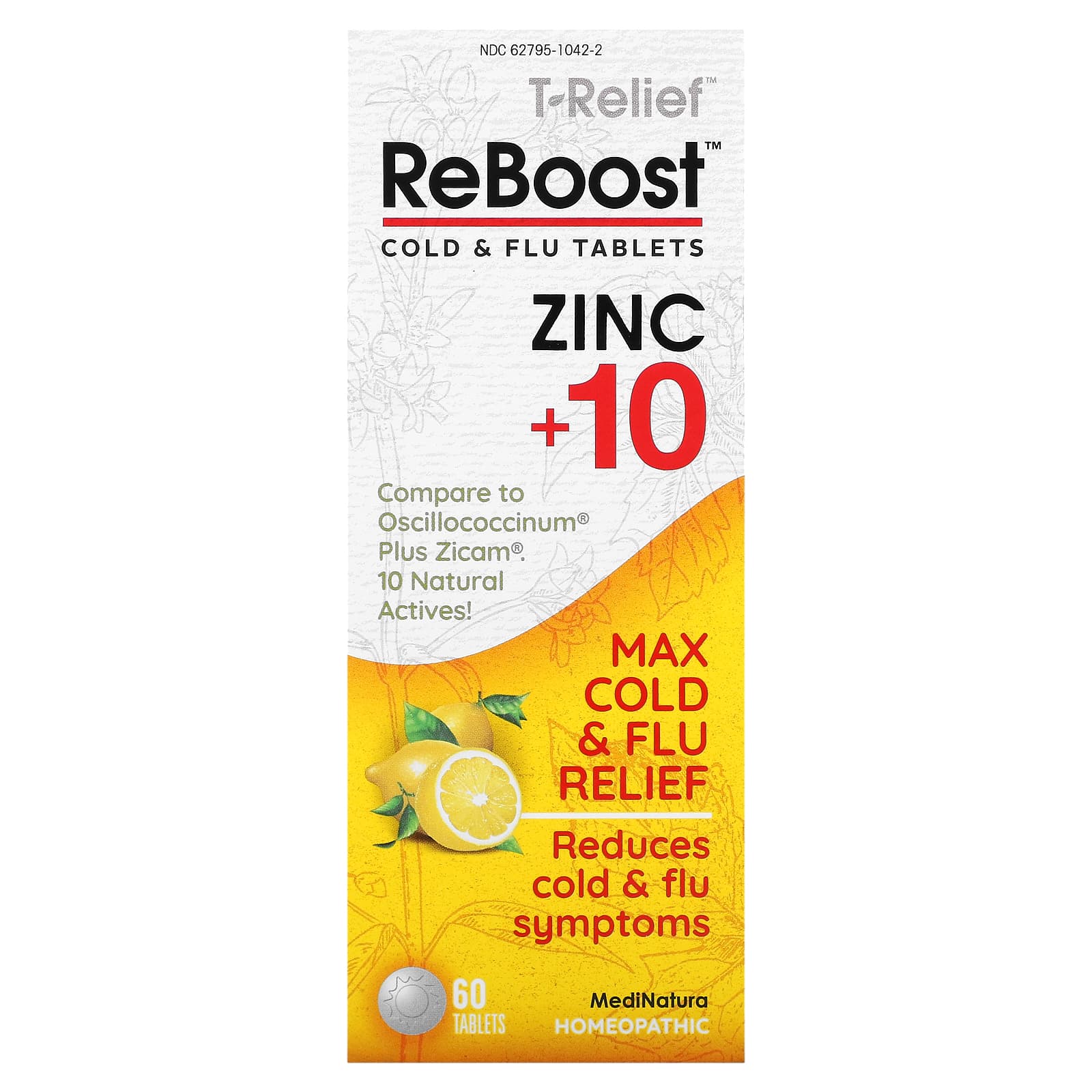 Medinatura T Relief Reboost Cold Flu タブレット 亜鉛 10 タブレット60粒