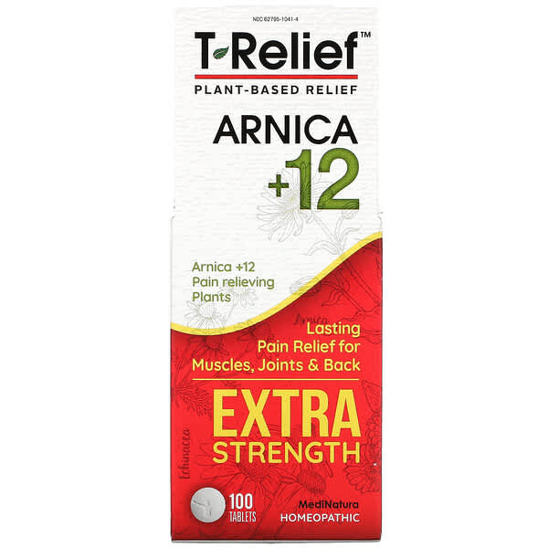 MediNatura‏, T-Relief, Extra Strength, Homeopathic, Natural Pain Relief Tablets, 90 Chewable Tablets