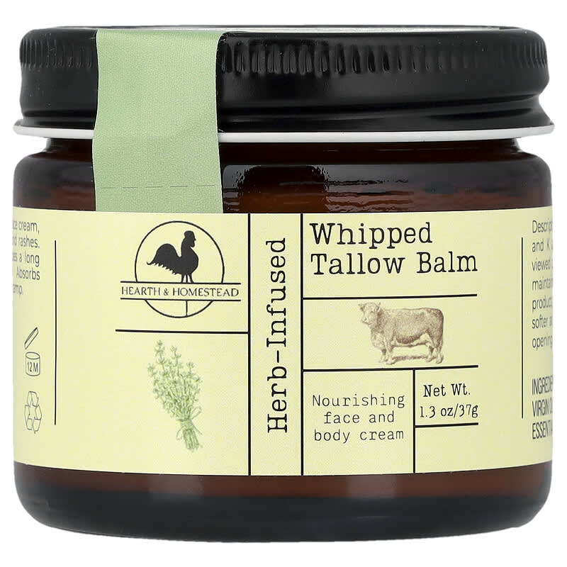 Handmade Whipped Tallow Balm (Unscented/Herb-Infused) - Organic Body Butter - View #10