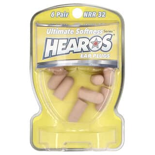 Hearos, Ultimate Softness Series™ Ohrstöpsel, gelb, NRR 32, 6 Paar