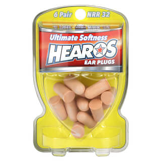 Hearos‏, Ear Plugs, Ultimate Softness, High, NRR 32, 6 Pair