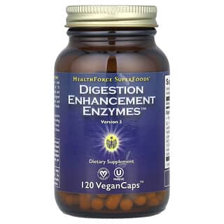 HealthForce Superfoods, Digestion Enhancement Enzymes（お腹のはたらきをサポートする酵素）、ヴィーガンカプセル120粒