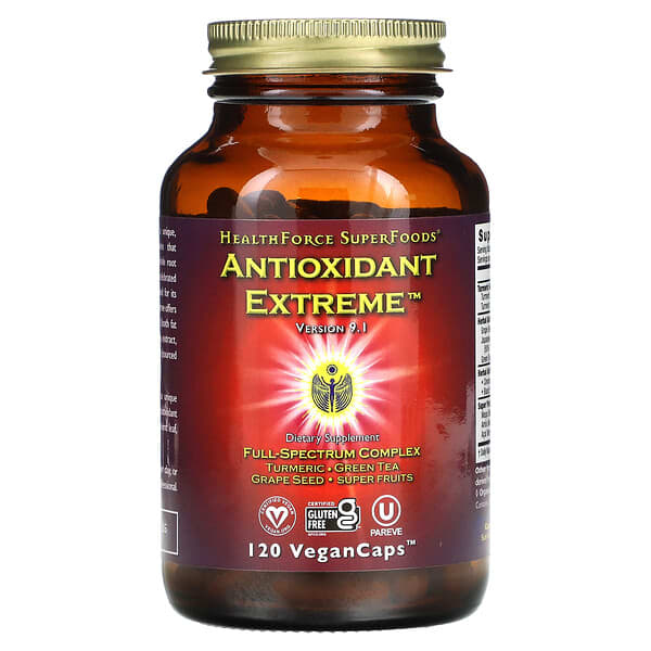 HealthForce Superfoods, Antioxidant Extreme（アンチオキシダント エクストリーム）、バージョン9.1、VeganCaps（ヴィーガンカプセル）120粒