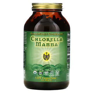 HealthForce Superfoods, Chlorella Manna, добавка с хлореллой, 1200 веганских таблеток