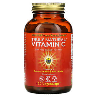 HealthForce Superfoods, Truly Natural Vitamin C, 120 Vegan Caps