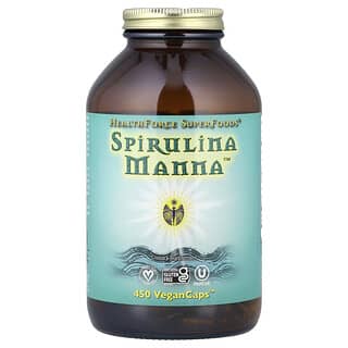 HealthForce Superfoods, Spirulina Manna，450 粒全素膠囊