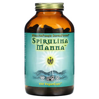 HealthForce Superfoods, Spirulina Manna，450 粒全素膠囊