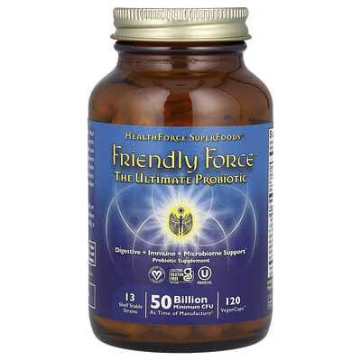 HealthForce Superfoods, Friendly Force™, The Ultimate Probiotic, 120 Vegan Caps