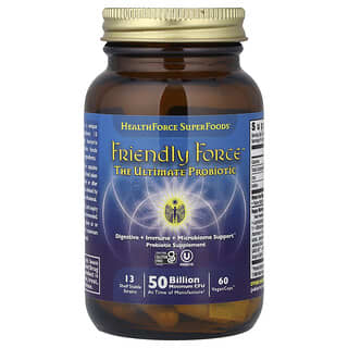 HealthForce Superfoods, Friendly Force™, El mejor probiótico, 60 cápsulas veganas