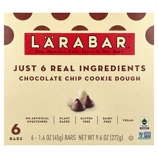 Larabar, The Original Real Fruit & Nut Bar, Chocolate Chip Cookie Dough, 6 Riegel, 45 g (1,6 oz.)