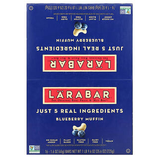 Larabar, The Original Real Fruit & Nut Bar, Blueberry Muffin, 16 Bars, 1.6 oz (45 g) Each