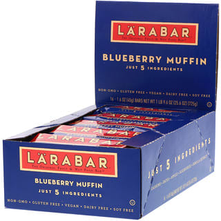 Larabar, The Original Fruit & Nut Food Bar, Blueberry Muffin, Energieriegel, Heidelbeere-Muffin, 16 Riegel, je 45 g (1,6 oz.)