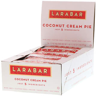 Larabar, The Original Fruit & Nut Food Bar, Tarte à la crème à la noix de coco, 16 barres, 48 g chacune