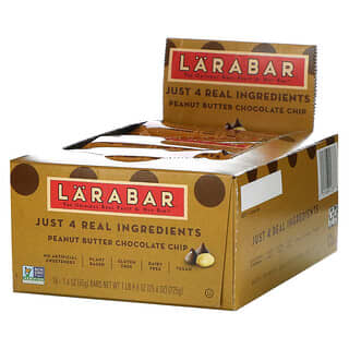 Larabar, オリジナルフルーツ＆ナッツフードバー、ピーナッツバターチョコレートチップ、16本、各45g（1.6オンス）