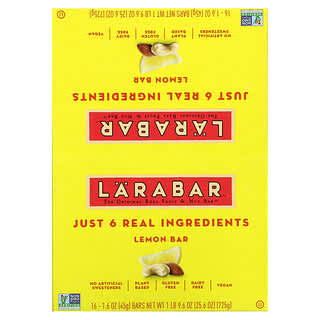 Larabar, The Original Fruit & Nut Food Bar, Barrita de limón, 16 barritas, 45 g (1,6 oz) cada una