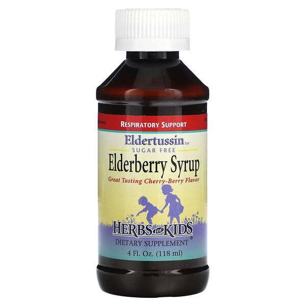 Herbs for Kids, Elderberry Syrup, Cherry-Berry, Sugar Free, 4 fl oz (118 ml)
