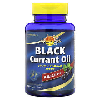 Nature's Life, Aceite de grosella negra, 1000 mg, 60 cápsulas blandas