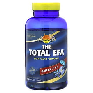 Nature's Life, The Total EFA, Ômegas 3, 6 e 9, 1.200 mg, 180 Cápsulas Softgel