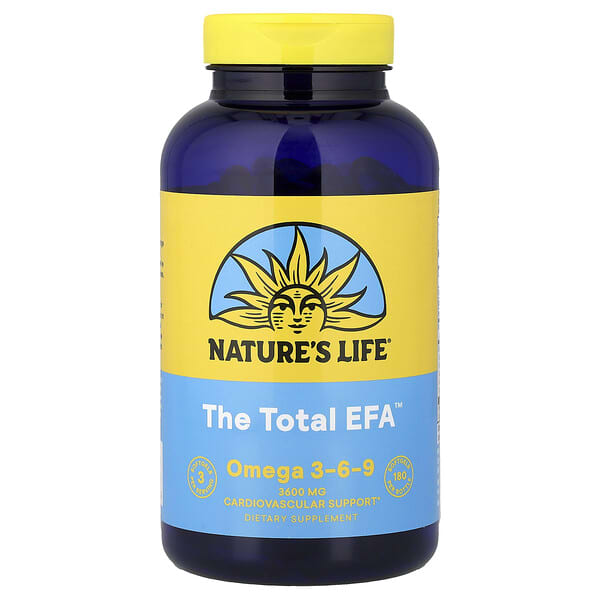 Nature's Life, Total EFA, 오메가3-6-9, 1,200mg, 소프트젤 180정