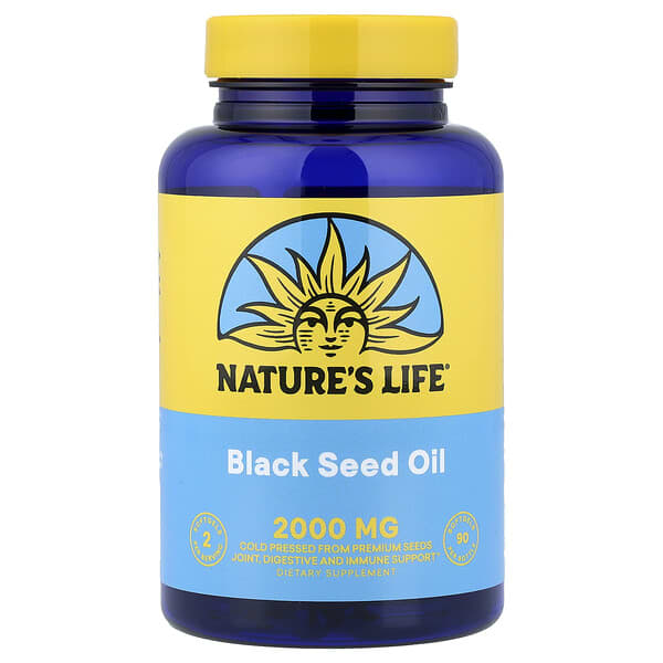 Nature's Life, Aceite de semilla de comino negro, 1000 mg, 90 cápsulas blandas