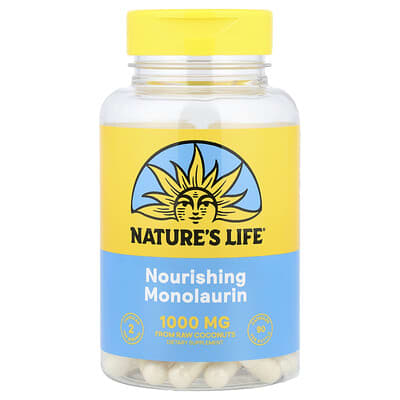 Nature's Life, Nourishing Monolaurin, 90 Capsules (500 mg per Capsule)