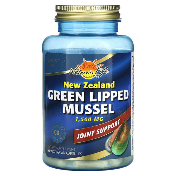 Nature's Life, New Zealand Green Lipped Mussel, 1,500 mg, 90 Vegetarian Capsules (500 mg per Capsule)