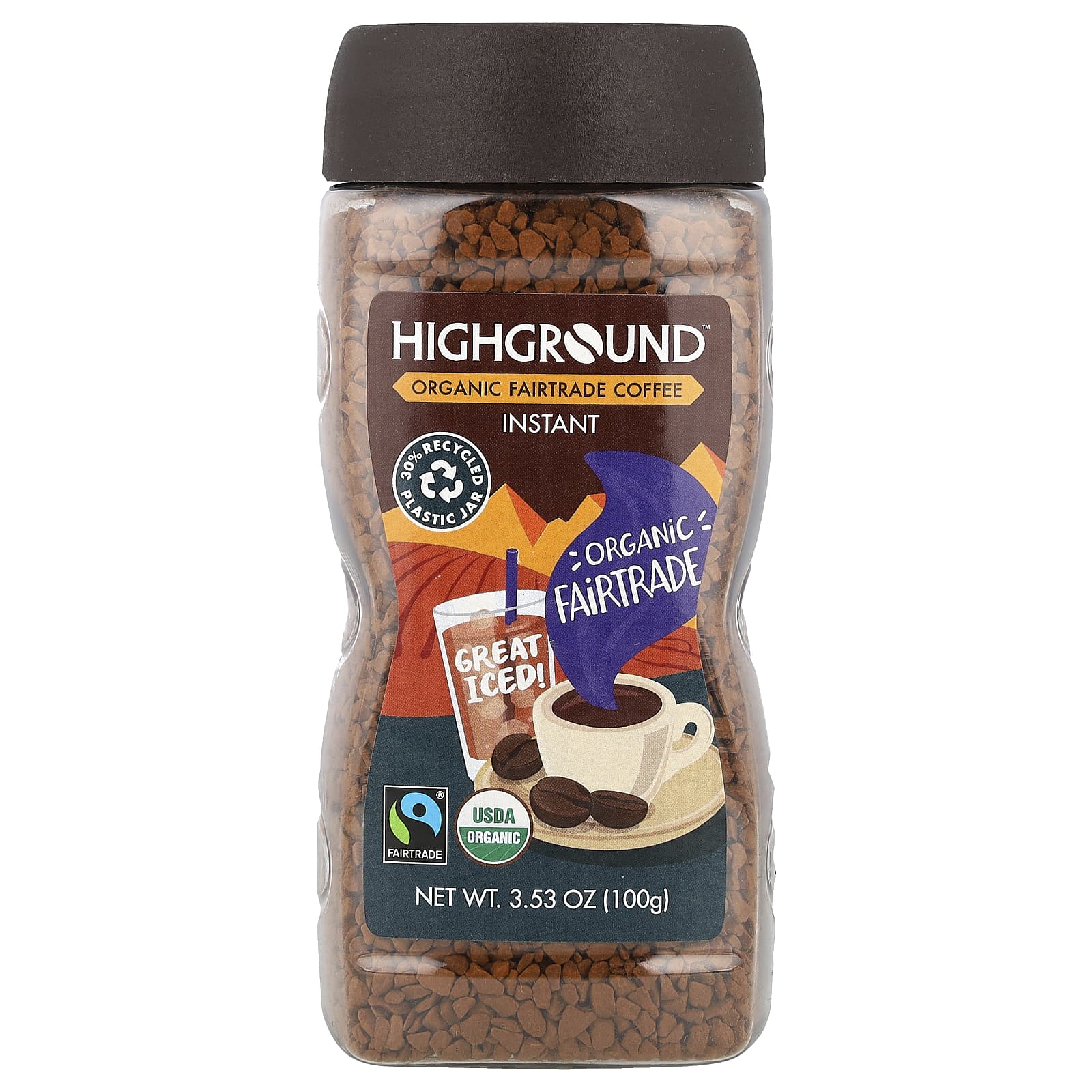 24時間限定タイムセール オーガニック インスタント コーヒー、ミディアムロースト、100g コーヒー