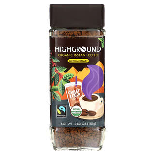 Highground Coffee, Органический растворимый кофе, средний, 100 г